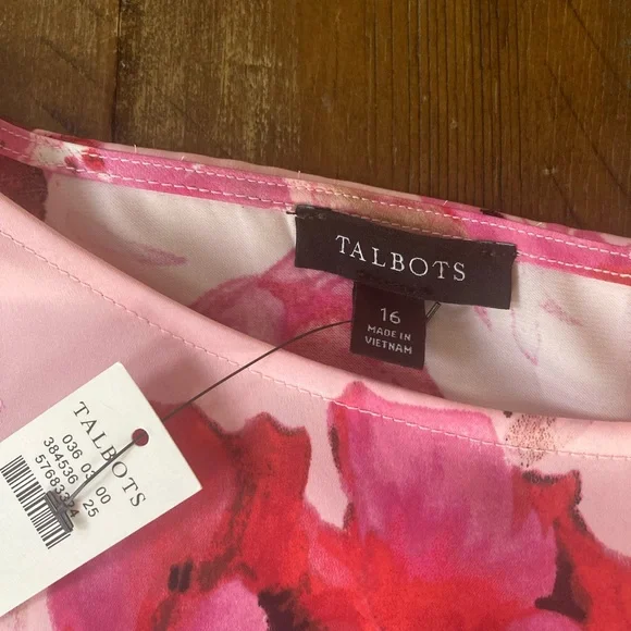 Women’s Talbots Floral Dress Sleeveless New NWT 16 Midi - Picture 6 of 7